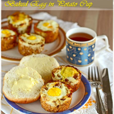 A Perfect Easter Breakfast with Baked Egg in Cheesy Potato Cup
