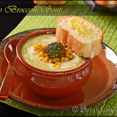Dairy Free Creamy Broccoli & Roasted Corn Soup without Cheese
