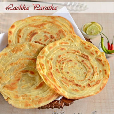 Lachha Paratha or Crispy Flaky Layered Indian Flat Bread
