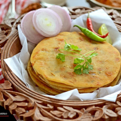 Onion Paneer Kulcha: Stuffed Flat Bread (Yeast Free)