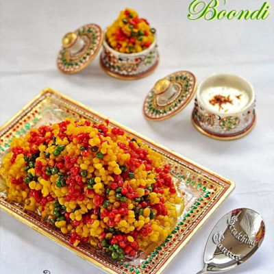 Bengali Style Misthti Bonde or Sweet Boondi