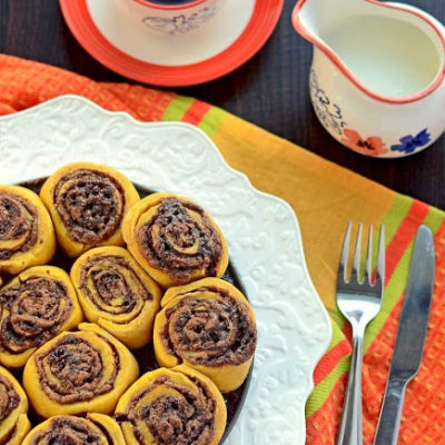 Pumpkin Cinnamon Chocolate Rolls (Yeast Free)