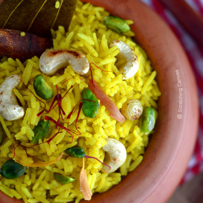 Bengali Holud Mishti Pulao | Sweet Saffron Polau | Durga Puja Special