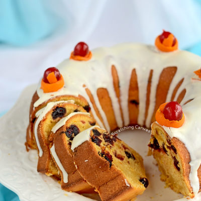 Yogurt Bundt Cake with Orange & Cranberries