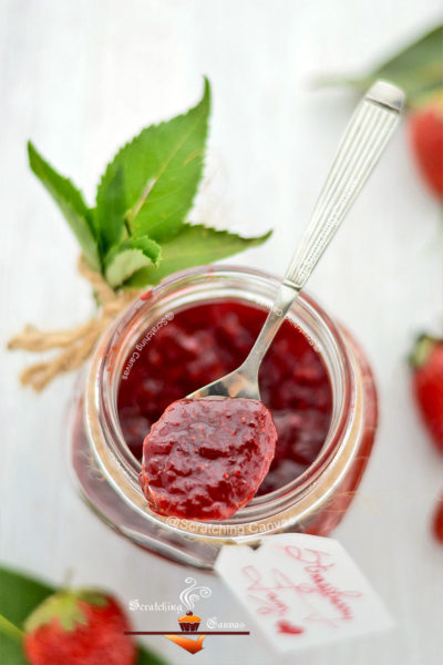 Homemade Vegan Strawberry Rose Jam Food Photography