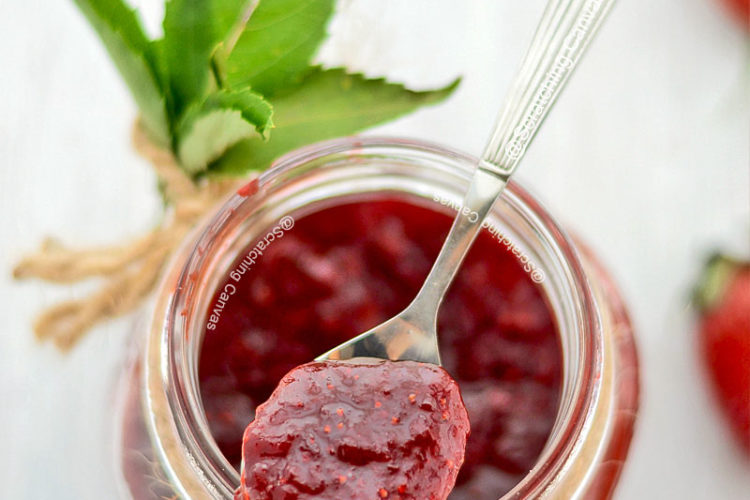 Homemade Vegan Strawberry Rose Jam Food Photography