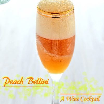 Fresh Peach Bellini Recipe | Wine Cocktail | Homemade Cocktail Recipes