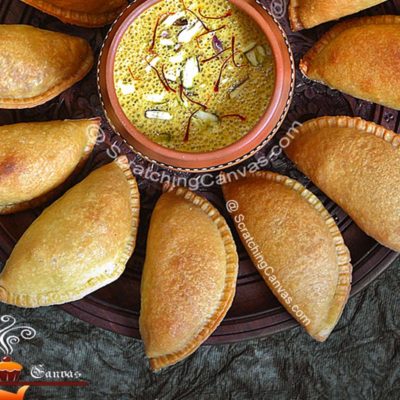 Baked Moong Dal Gujiya | Baked Moong Dal Karanji | Baked Indian Sweet Empanadas