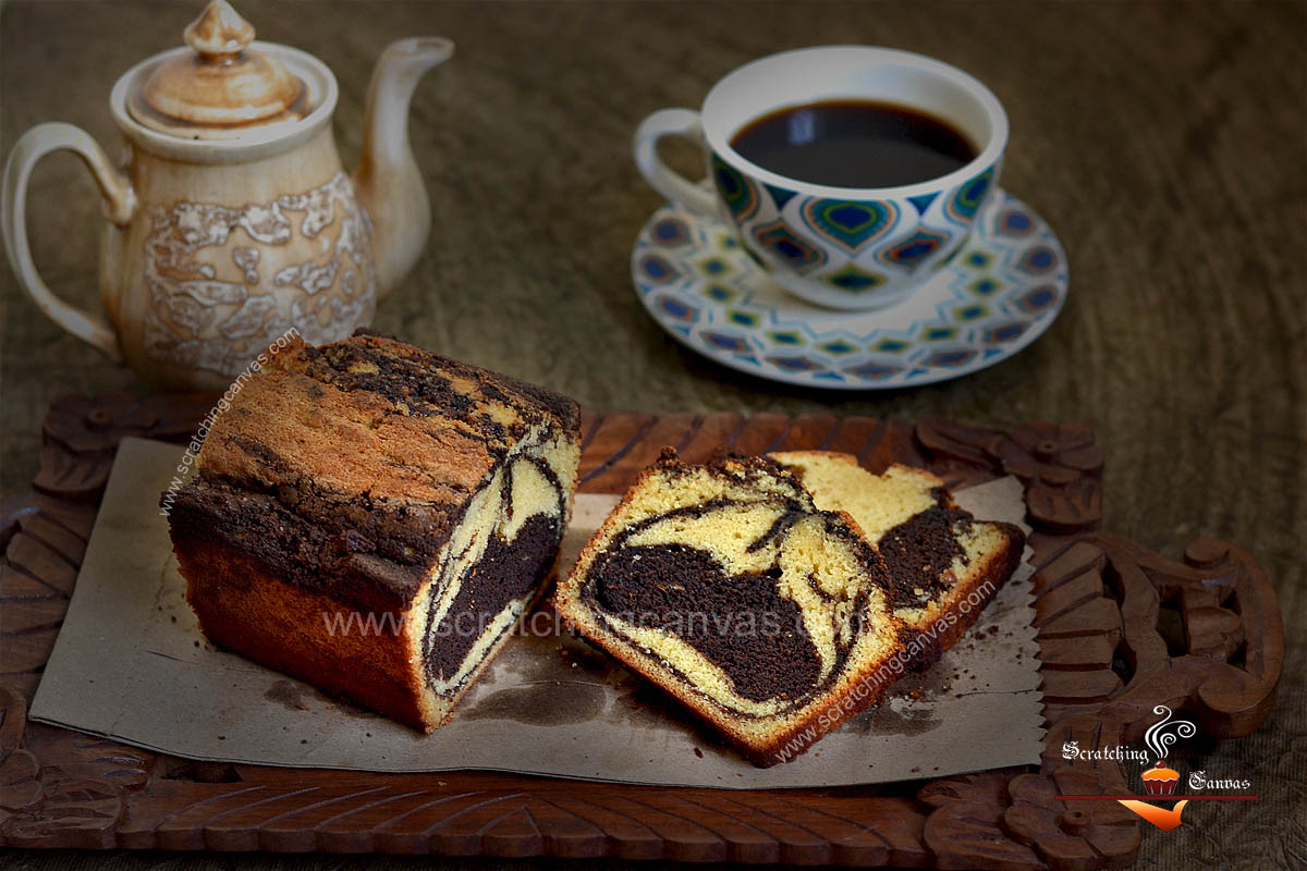 Coffee Marble Loaf on gastop | Chocolate Swirl Bread on stove top