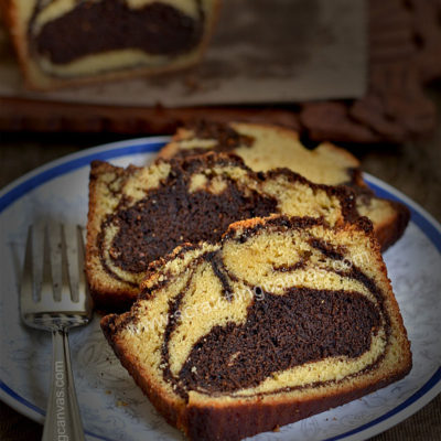 Espresso Chocolate Marble Cake | No Bake No Oven Marble Cake | Chocolate Swirl Bread