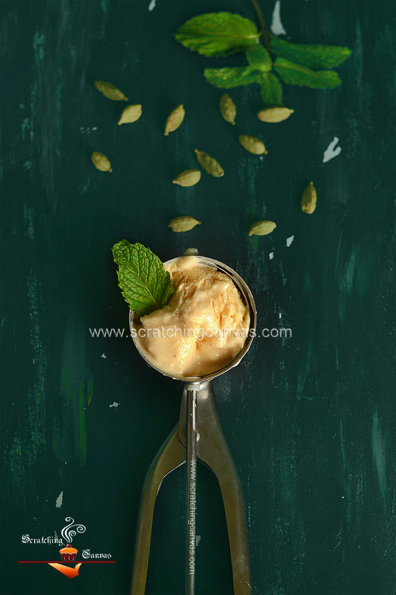 Peach Buttermilk Sorbet Food Photography