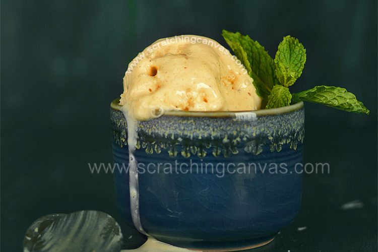 Peach Buttermilk Sorbet Food Photography