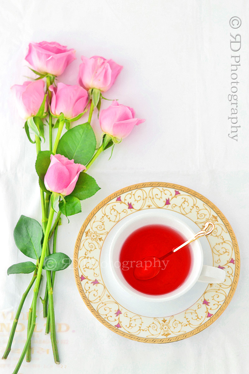 Pink Roses & Tea Food Photography