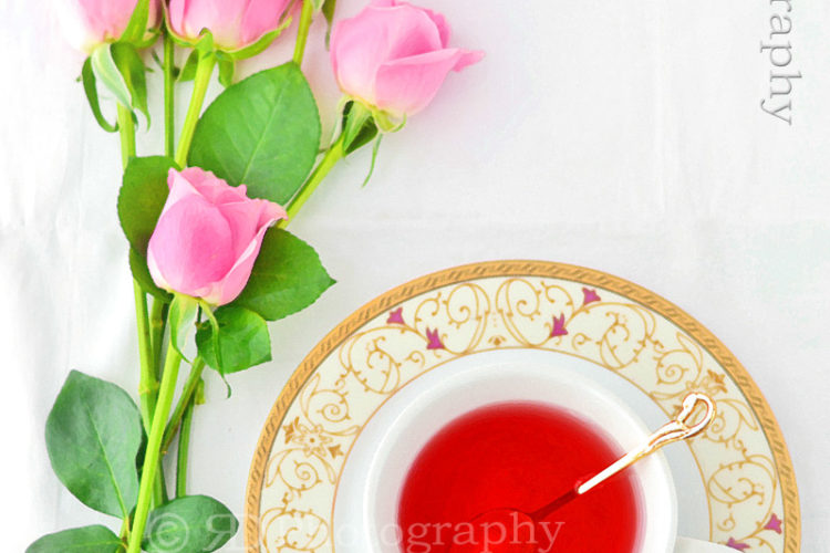 Pink Roses & Tea Food Photography