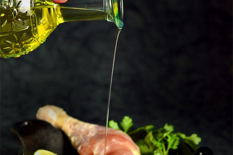 Oil Pouring on Chicken Food Photography