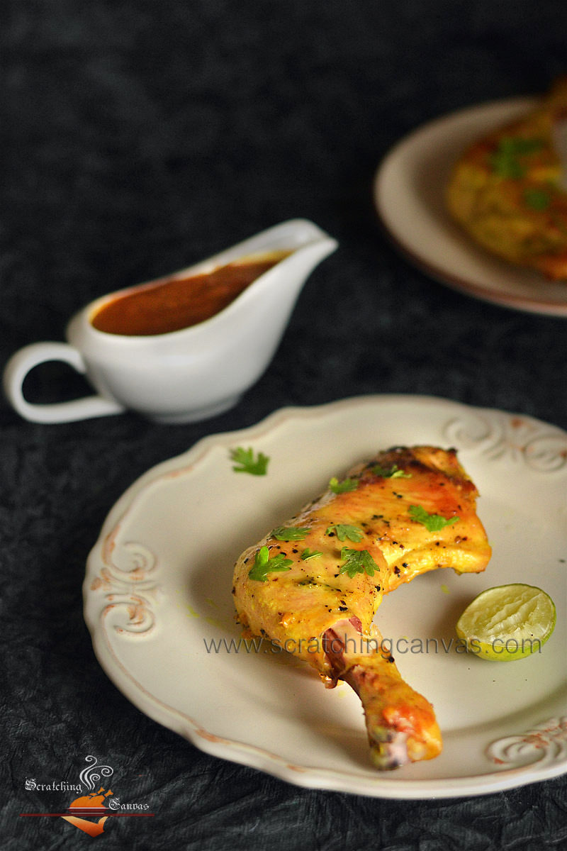 Oven Roasted Chicken with Cherry Sauce Food Photography