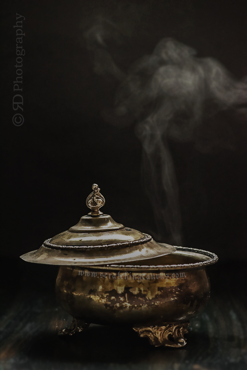 Antique Prop Food Photography capturing steam