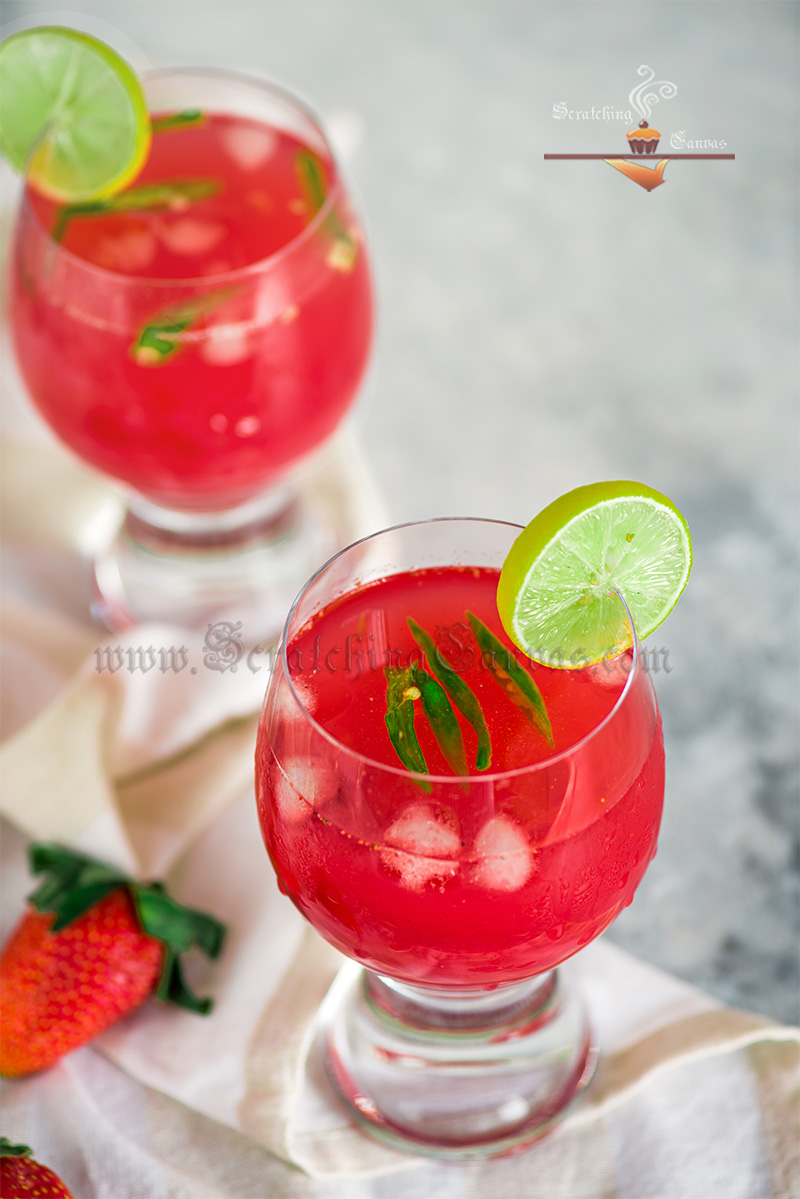 Strawberry Lemonade Food Photography Styling