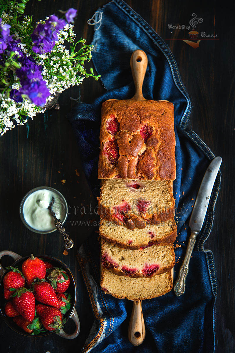 Strawberry Tea Cake Food Photography Styling