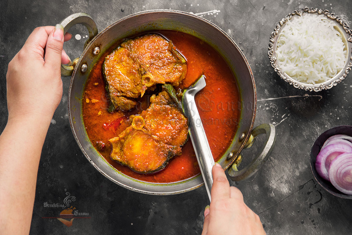 Indian Catfish Curry Food Photography Styling