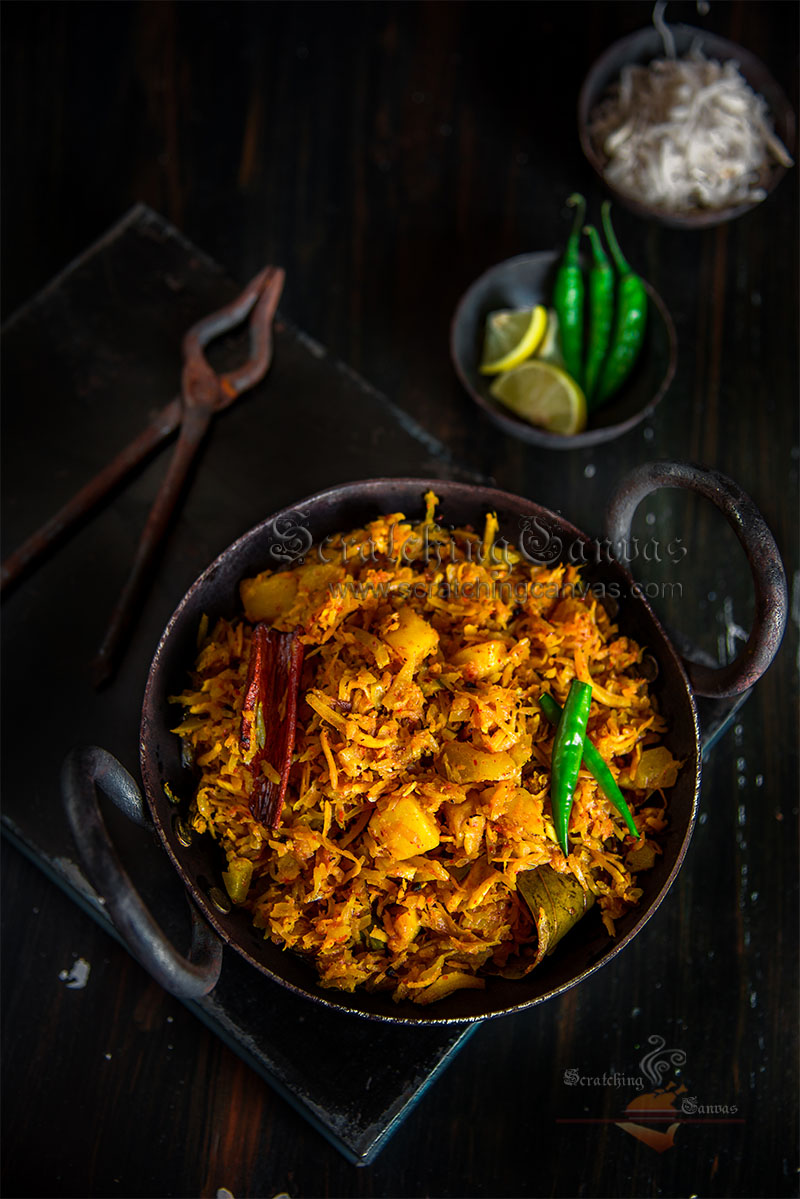 Grated Papaya Curry Dark Moody Food Photography Styling