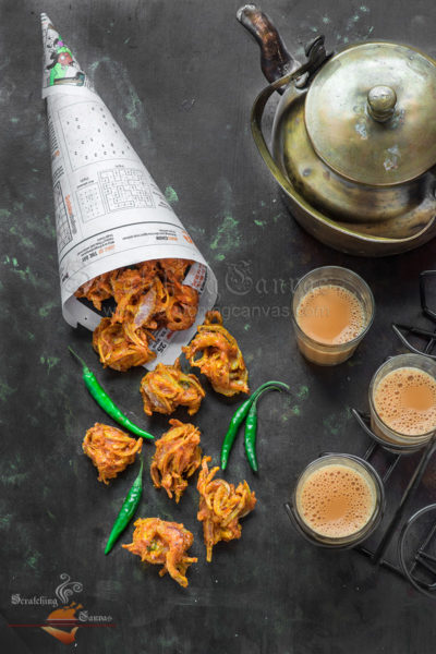 Kanda Bhaji Chai Monsoon Favourites Food Photography Styling