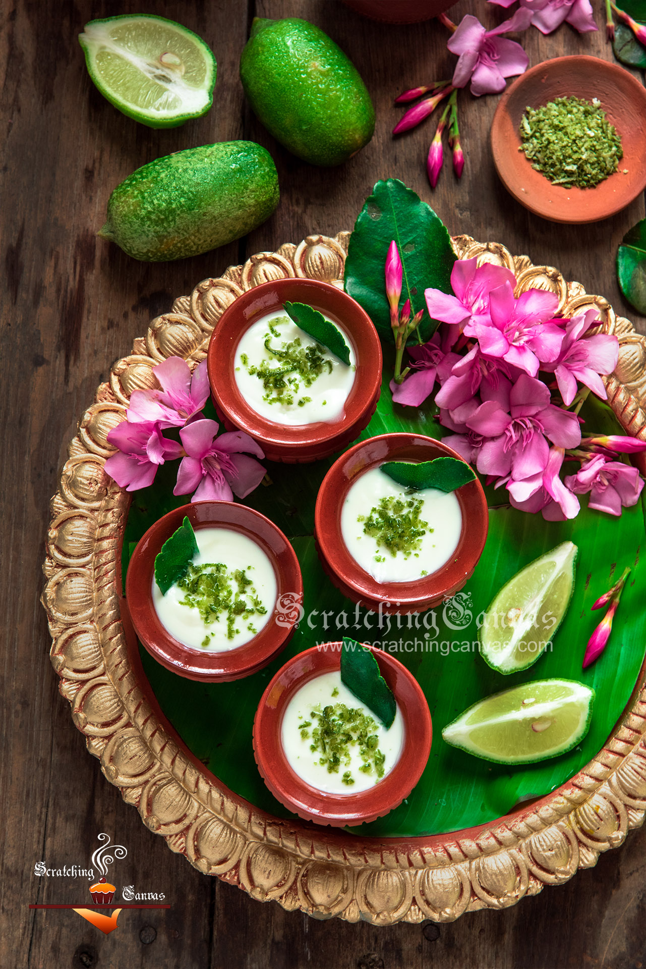 Bengali Mishti Doi with Gondho Lebu