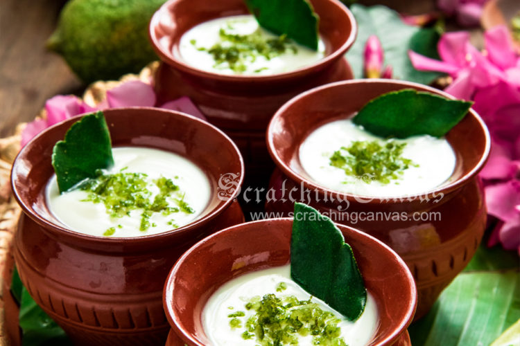 Bengali Mishti Doi with Gondho Lebu