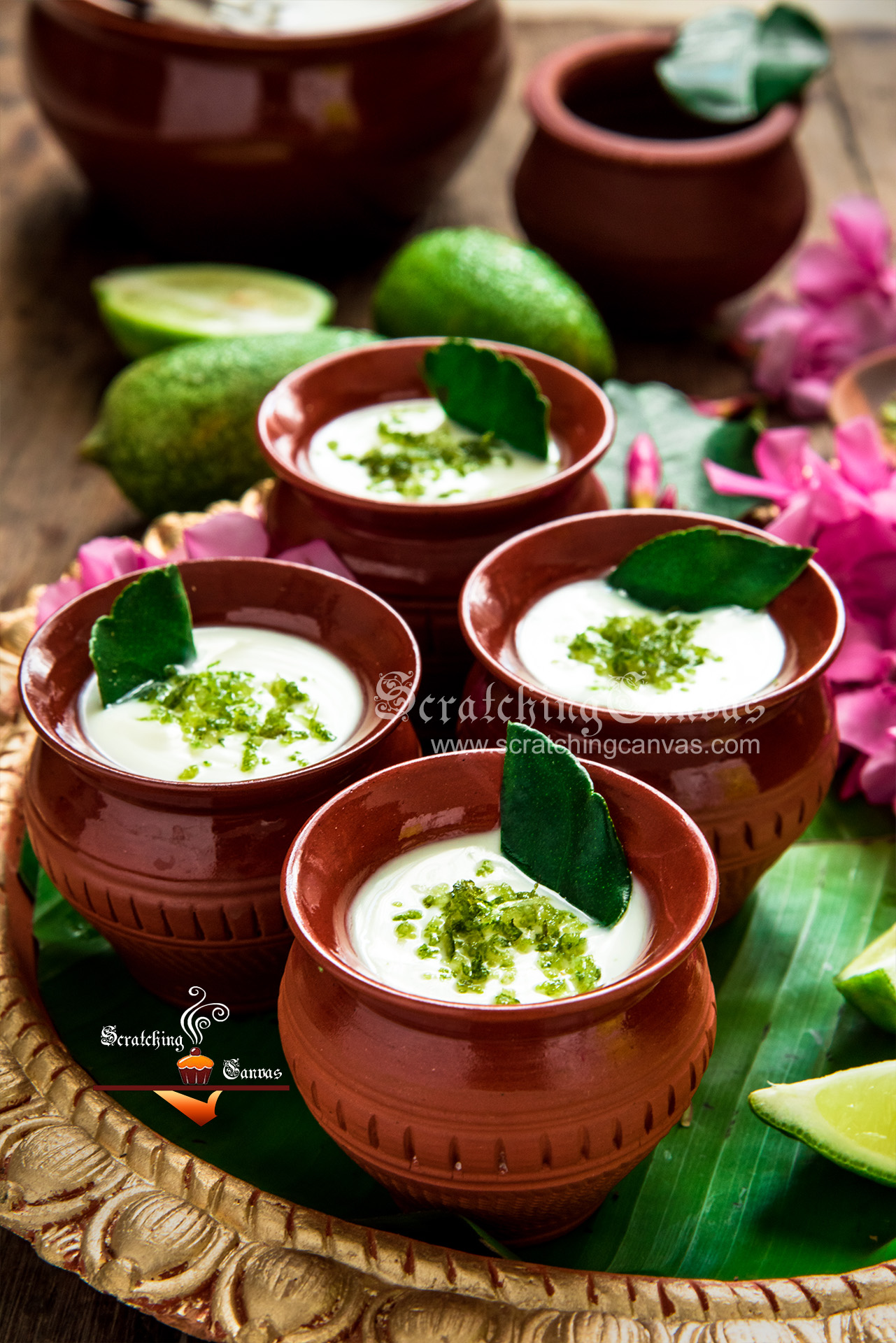 Bengali Mishti Doi with Gondho Lebu