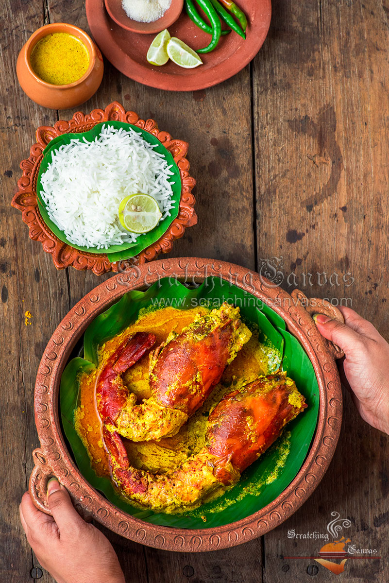 Bengali classic Shorshe Chingri Bhapa Food Styling Photography